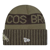 Denver Broncos Dark Green 2025 NFL Salute to Service Collection New Era Cuffed Knit Beanie Hat