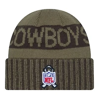 Dallas Cowboys Dark Green 2025 NFL Salute to Service Collection New Era Cuffed Knit Beanie Hat