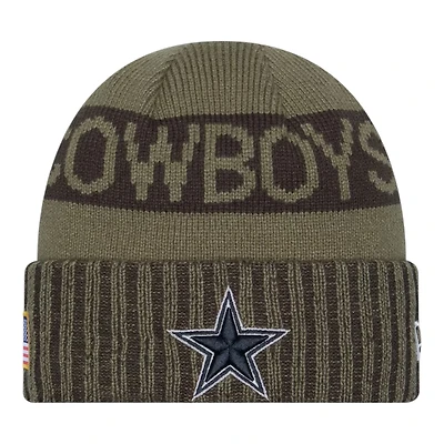 Dallas Cowboys Dark Green 2025 NFL Salute to Service Collection New Era Cuffed Knit Beanie Hat
