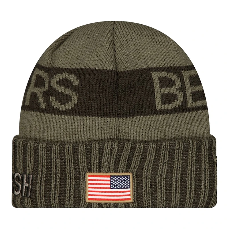 Chicago Bears Dark Green 2025 NFL Salute to Service Collection New Era Cuffed Knit Beanie Hat