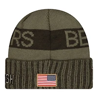 Chicago Bears Dark Green 2025 NFL Salute to Service Collection New Era Cuffed Knit Beanie Hat