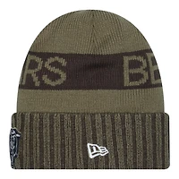 Chicago Bears Dark Green 2025 NFL Salute to Service Collection New Era Cuffed Knit Beanie Hat
