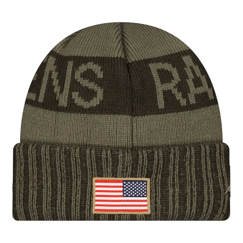 Baltimore Ravens Dark Green 2025 NFL Salute to Service Collection New Era Cuffed Knit Beanie Hat