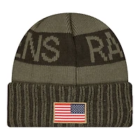 Baltimore Ravens Dark Green 2025 NFL Salute to Service Collection New Era Cuffed Knit Beanie Hat