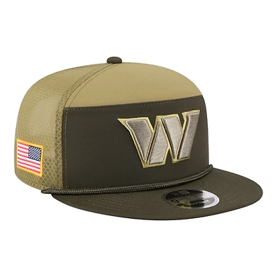 Washington Commanders Dark Green 2025 NFL Salute to Service Collection New Era Split Panel 9FIFTY Snapback Hat