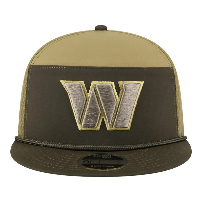 Washington Commanders Dark Green 2025 NFL Salute to Service Collection New Era Split Panel 9FIFTY Snapback Hat
