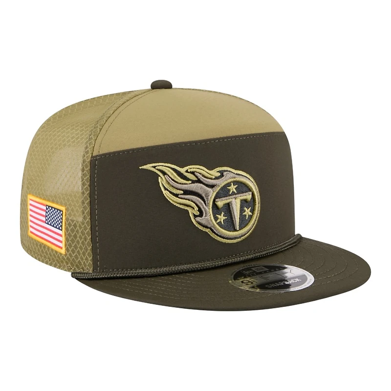 Tennessee Titans Dark Green 2025 NFL Salute to Service Collection New Era Split Panel 9FIFTY Snapback Hat