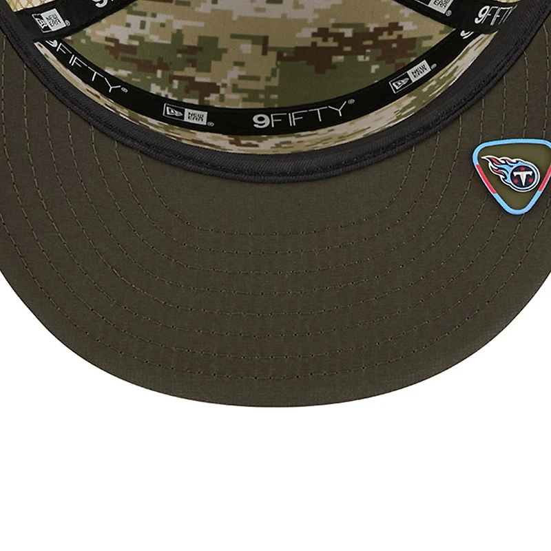 Tennessee Titans Dark Green 2025 NFL Salute to Service Collection New Era Split Panel 9FIFTY Snapback Hat