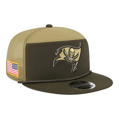 Tampa Bay Buccaneers Dark Green 2025 NFL Salute to Service Collection New Era Split Panel 9FIFTY Snapback Hat