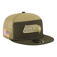 Seattle Seahawks Dark Green 2025 NFL Salute to Service Collection New Era Split Panel 9FIFTY Snapback Hat