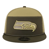 Seattle Seahawks Dark Green 2025 NFL Salute to Service Collection New Era Split Panel 9FIFTY Snapback Hat