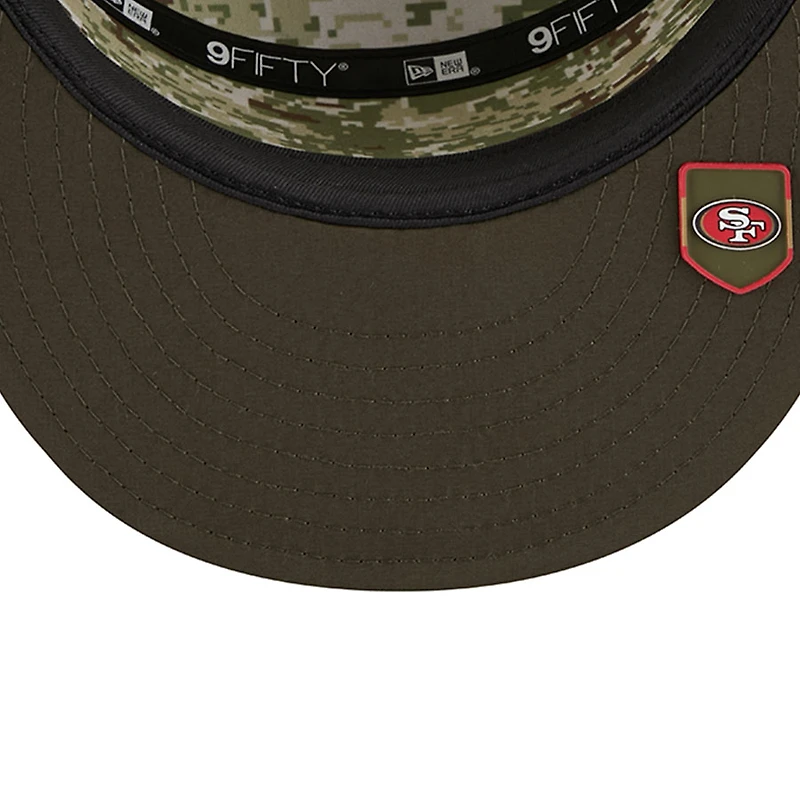 San Francisco 49ers Dark Green 2025 NFL Salute to Service Collection New Era Split Panel 9FIFTY Snapback Hat