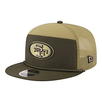 San Francisco 49ers Dark Green 2025 NFL Salute to Service Collection New Era Split Panel 9FIFTY Snapback Hat