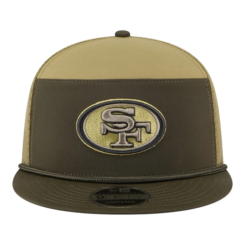 San Francisco 49ers Dark Green 2025 NFL Salute to Service Collection New Era Split Panel 9FIFTY Snapback Hat