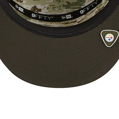 Pittsburgh Steelers Dark Green 2025 NFL Salute to Service Collection New Era Split Panel 9FIFTY Snapback Hat