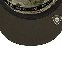 Pittsburgh Steelers Dark Green 2025 NFL Salute to Service Collection New Era Split Panel 9FIFTY Snapback Hat