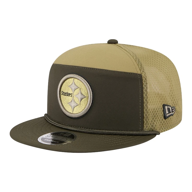 Pittsburgh Steelers Dark Green 2025 NFL Salute to Service Collection New Era Split Panel 9FIFTY Snapback Hat