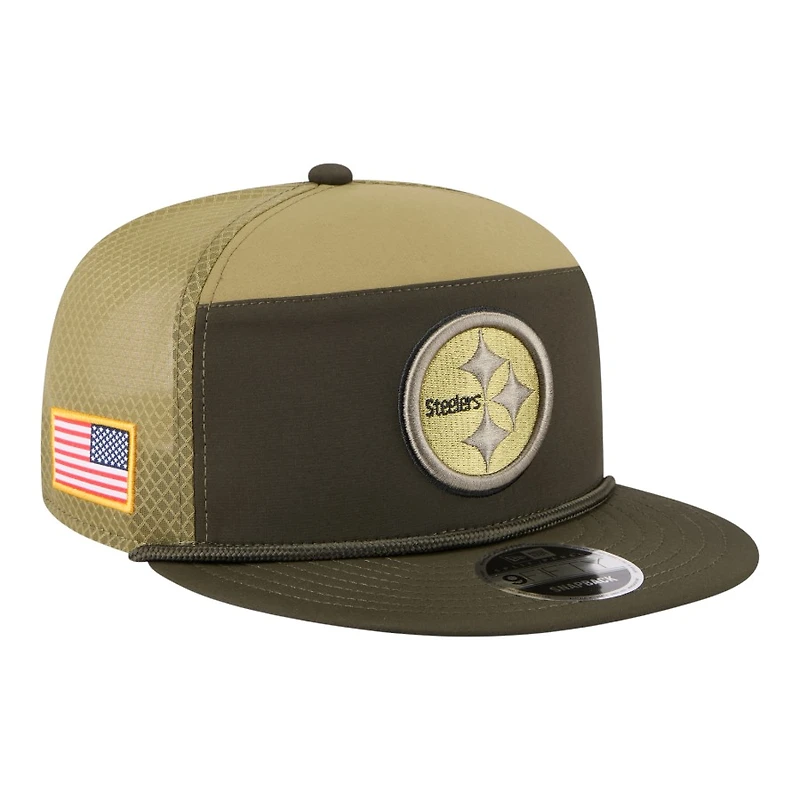 Pittsburgh Steelers Dark Green 2025 NFL Salute to Service Collection New Era Split Panel 9FIFTY Snapback Hat