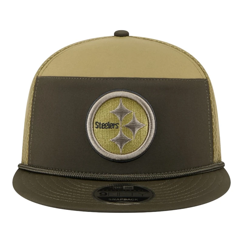 Pittsburgh Steelers Dark Green 2025 NFL Salute to Service Collection New Era Split Panel 9FIFTY Snapback Hat