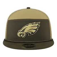 Philadelphia Eagles Dark Green 2025 NFL Salute to Service Collection New Era Split Panel 9FIFTY Snapback Hat