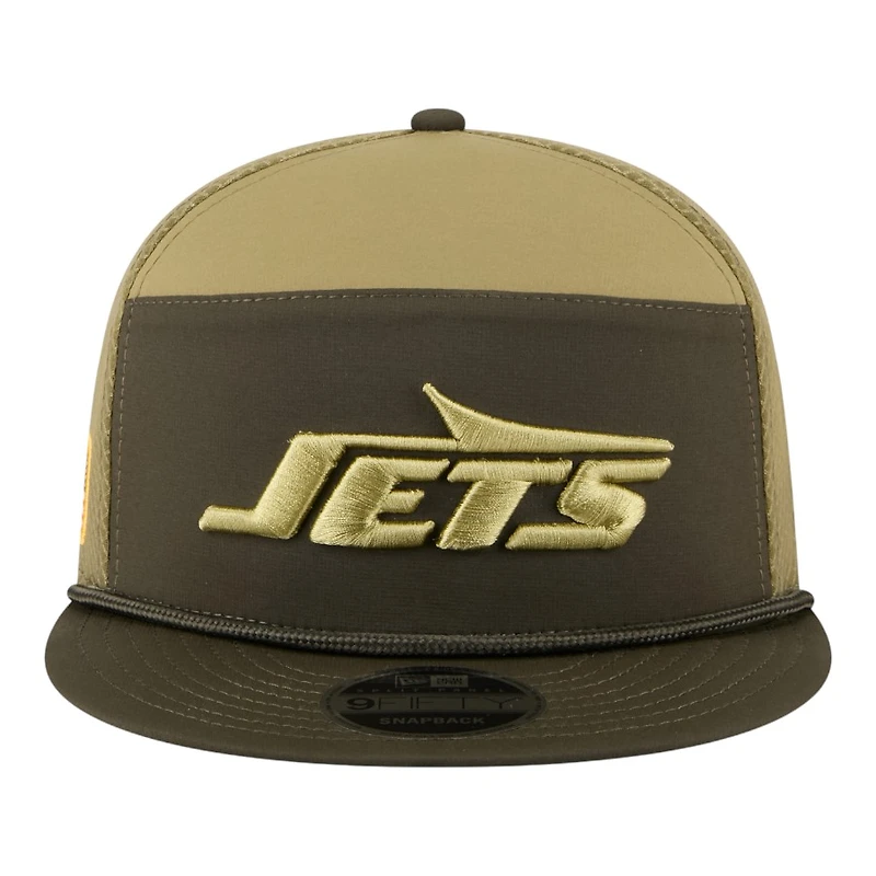 New York Jets Dark Green 2025 NFL Salute to Service Collection New Era Split Panel 9FIFTY Snapback Hat
