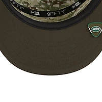New York Jets Dark Green 2025 NFL Salute to Service Collection New Era Split Panel 9FIFTY Snapback Hat