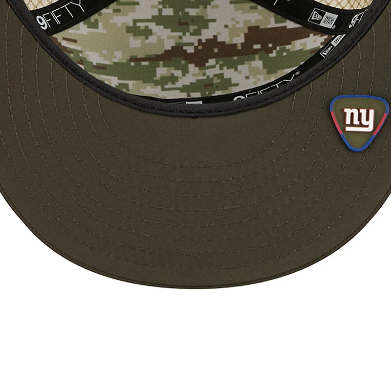 New York Giants Dark Green 2025 NFL Salute to Service Collection New Era Split Panel 9FIFTY Snapback Hat
