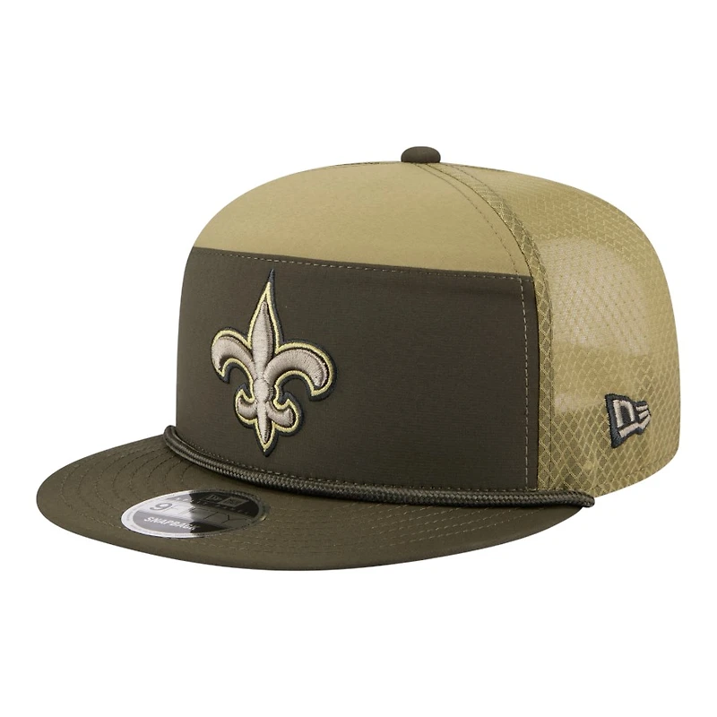 New Orleans Saints Dark Green 2025 NFL Salute to Service Collection New Era Split Panel 9FIFTY Snapback Hat