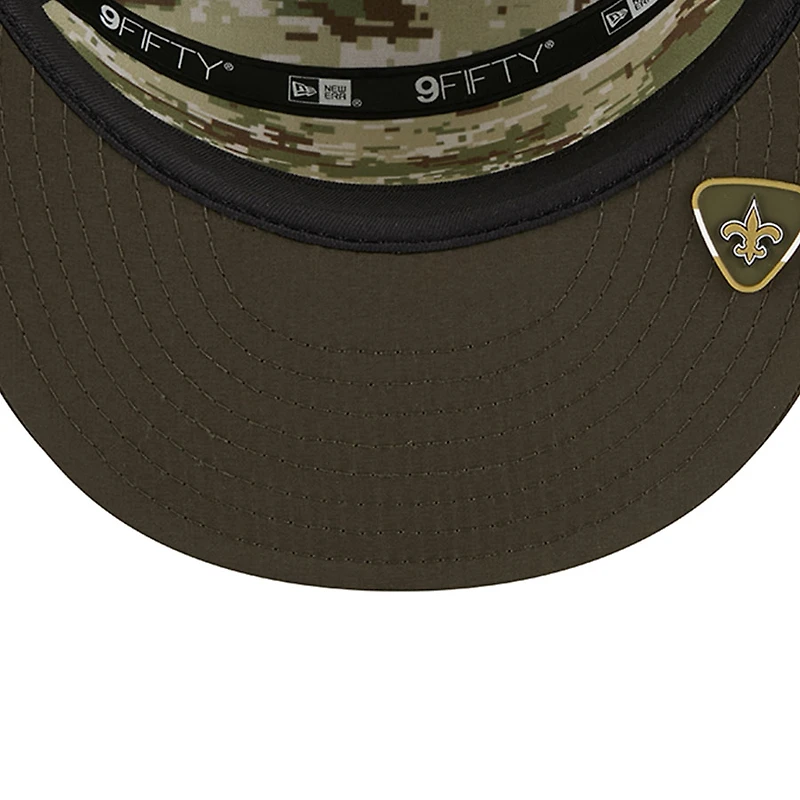 New Orleans Saints Dark Green 2025 NFL Salute to Service Collection New Era Split Panel 9FIFTY Snapback Hat