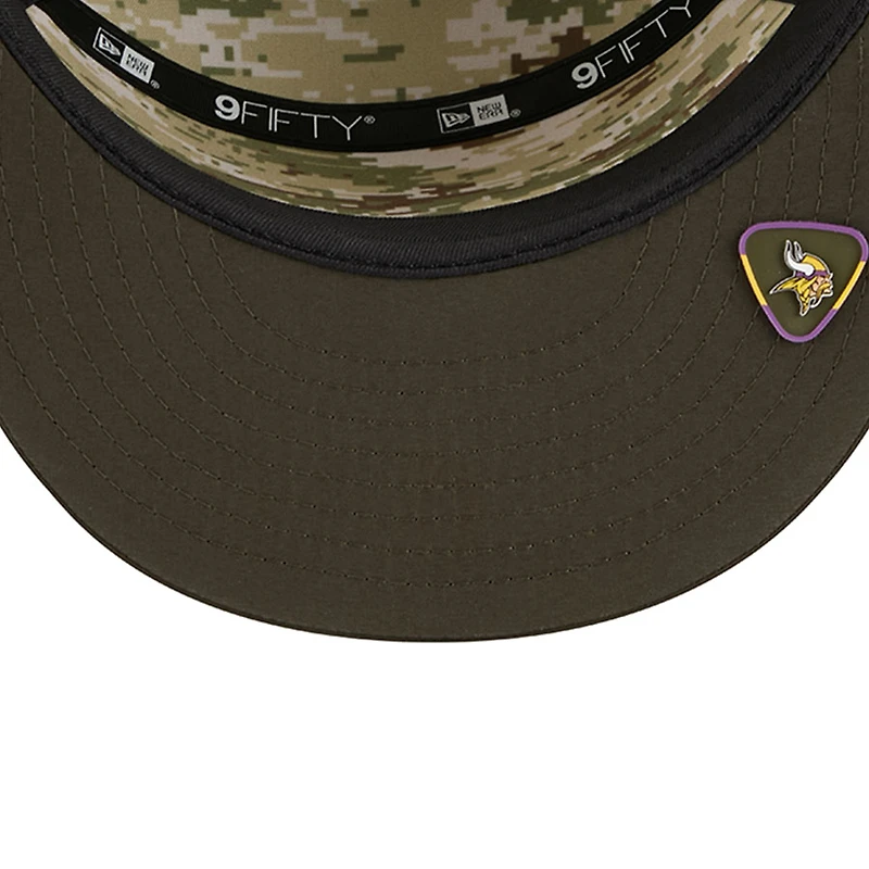Minnesota Vikings Dark Green 2025 NFL Salute to Service Collection New Era Split Panel 9FIFTY Snapback Hat