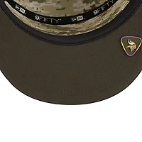 Minnesota Vikings Dark Green 2025 NFL Salute to Service Collection New Era Split Panel 9FIFTY Snapback Hat
