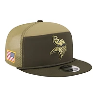 Minnesota Vikings Dark Green 2025 NFL Salute to Service Collection New Era Split Panel 9FIFTY Snapback Hat