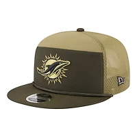 Miami Dolphins Dark Green 2025 NFL Salute to Service Collection New Era Split Panel 9FIFTY Snapback Hat