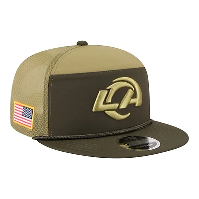 Los Angeles Rams Dark Green 2025 NFL Salute to Service Collection New Era Split Panel 9FIFTY Snapback Hat
