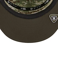 Las Vegas Raiders Dark Green 2025 NFL Salute to Service Collection New Era Split Panel 9FIFTY Snapback Hat