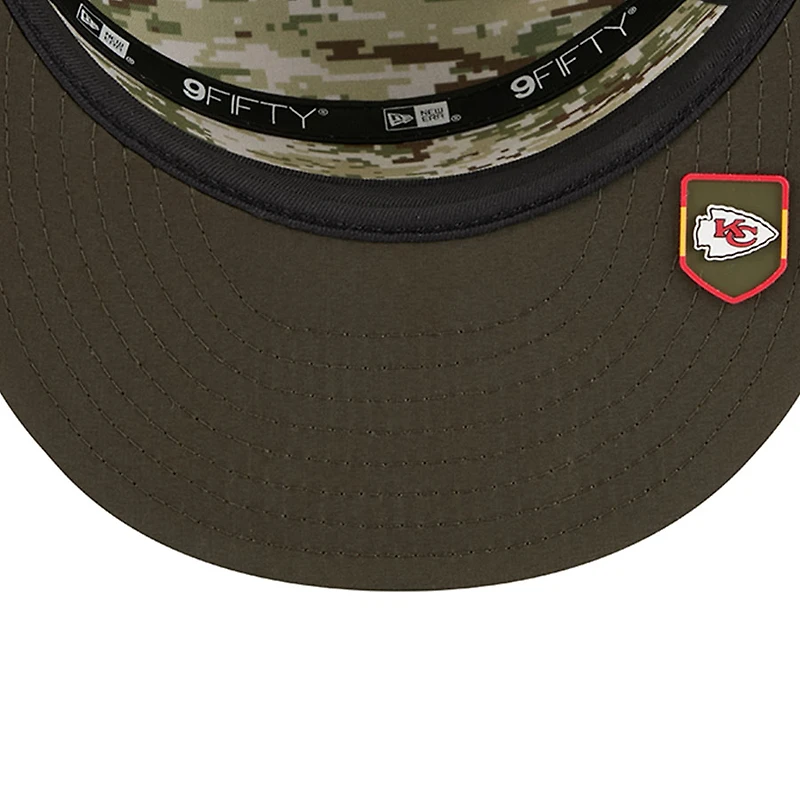 Kansas City Chiefs Dark Green 2025 NFL Salute to Service Collection New Era Split Panel 9FIFTY Snapback Hat