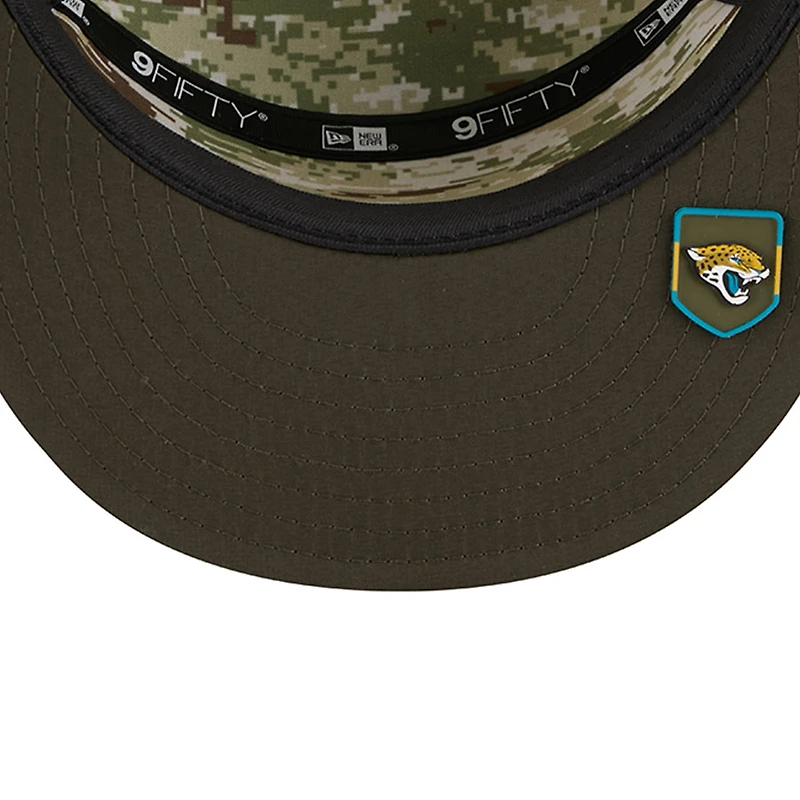 Jacksonville Jaguars Dark Green 2025 NFL Salute to Service Collection New Era Split Panel 9FIFTY Snapback Hat