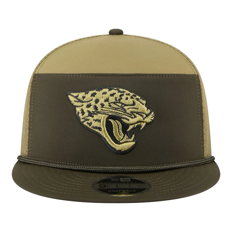 Jacksonville Jaguars Dark Green 2025 NFL Salute to Service Collection New Era Split Panel 9FIFTY Snapback Hat
