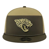 Jacksonville Jaguars Dark Green 2025 NFL Salute to Service Collection New Era Split Panel 9FIFTY Snapback Hat