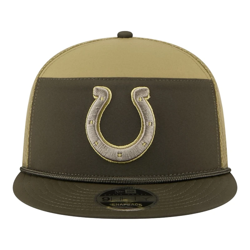 Indianapolis Colts Dark Green 2025 NFL Salute to Service Collection New Era Split Panel 9FIFTY Snapback Hat