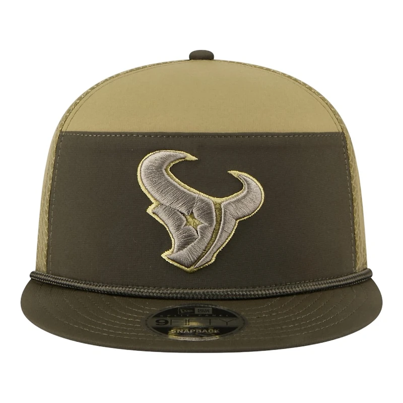 Houston Texans Dark Green 2025 NFL Salute to Service Collection New Era Split Panel 9FIFTY Snapback Hat