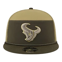 Houston Texans Dark Green 2025 NFL Salute to Service Collection New Era Split Panel 9FIFTY Snapback Hat