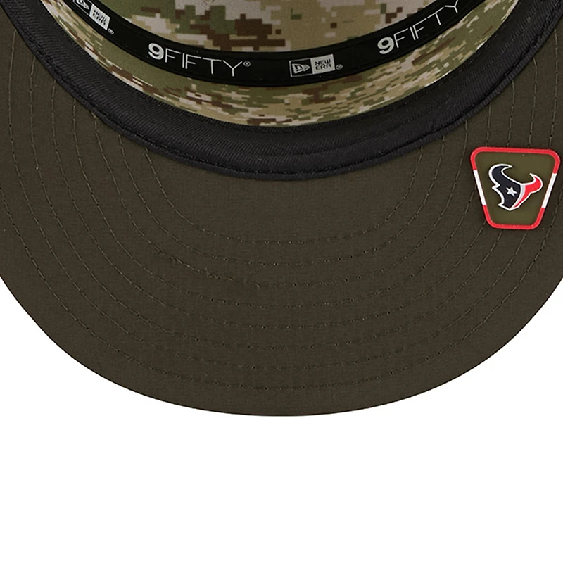 Houston Texans Dark Green 2025 NFL Salute to Service Collection New Era Split Panel 9FIFTY Snapback Hat