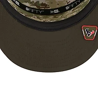 Houston Texans Dark Green 2025 NFL Salute to Service Collection New Era Split Panel 9FIFTY Snapback Hat