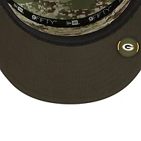 Green Bay Packers Dark Green 2025 NFL Salute to Service Collection New Era Split Panel 9FIFTY Snapback Hat