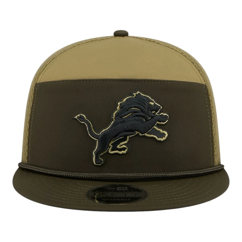 Detroit Lions Dark Green 2025 NFL Salute to Service Collection New Era Split Panel 9FIFTY Snapback Hat