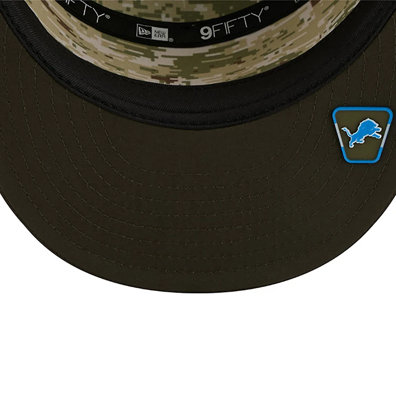 Detroit Lions Dark Green 2025 NFL Salute to Service Collection New Era Split Panel 9FIFTY Snapback Hat