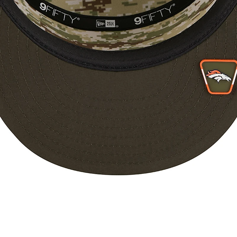 Denver Broncos Dark Green 2025 NFL Salute to Service Collection New Era Split Panel 9FIFTY Snapback Hat