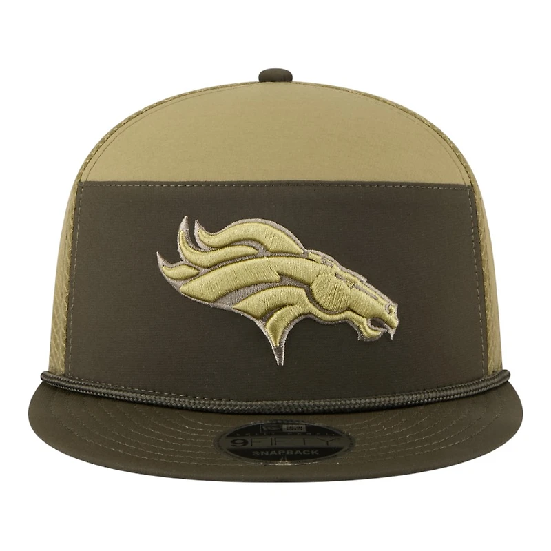Denver Broncos Dark Green 2025 NFL Salute to Service Collection New Era Split Panel 9FIFTY Snapback Hat