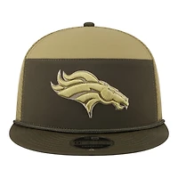 Denver Broncos Dark Green 2025 NFL Salute to Service Collection New Era Split Panel 9FIFTY Snapback Hat
